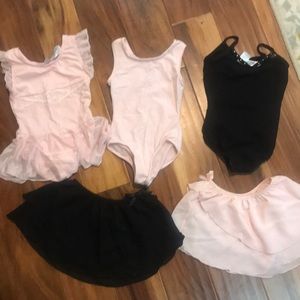 Dance leotards and matching skirts